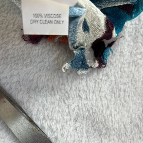 Pistil Womens Abstract Print Scarf 100% Viscose 72"x19" Blue White Lightweight - Picture 3 of 5